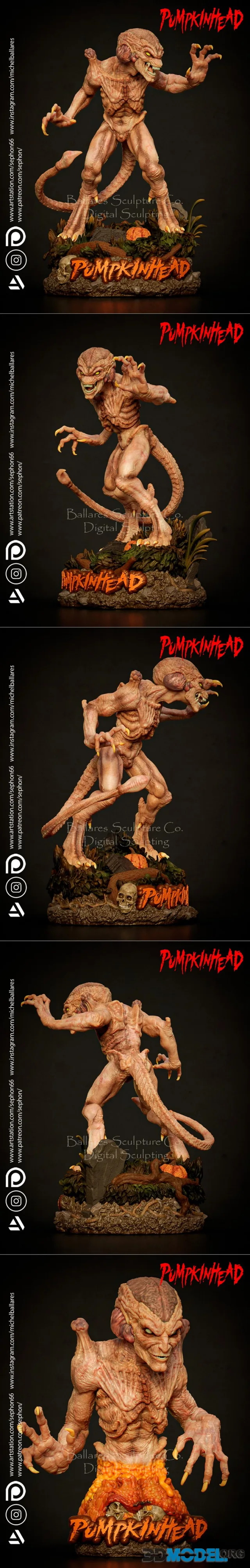Pumpkinhead Sculpture and Bust By Creative Geek MB – Printable