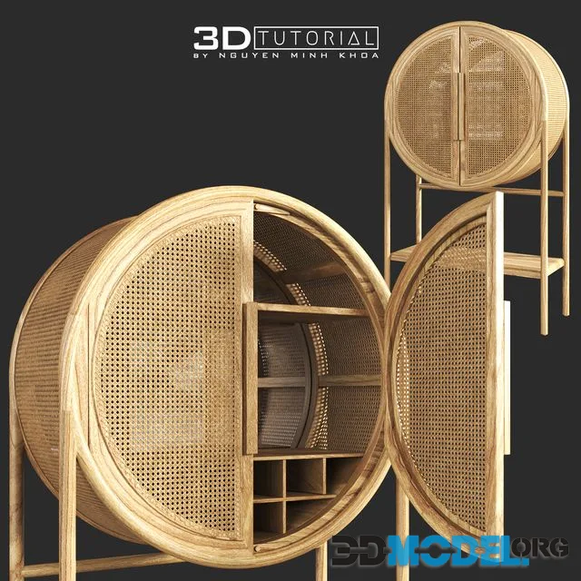 Cane Bar Cabinet