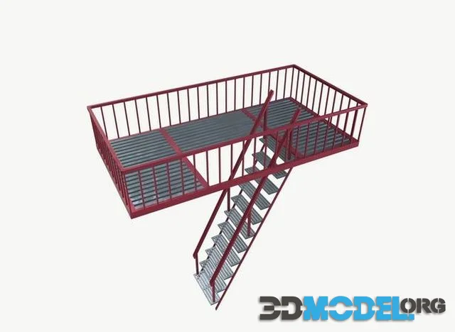 Evacuation Stairs Low-poly