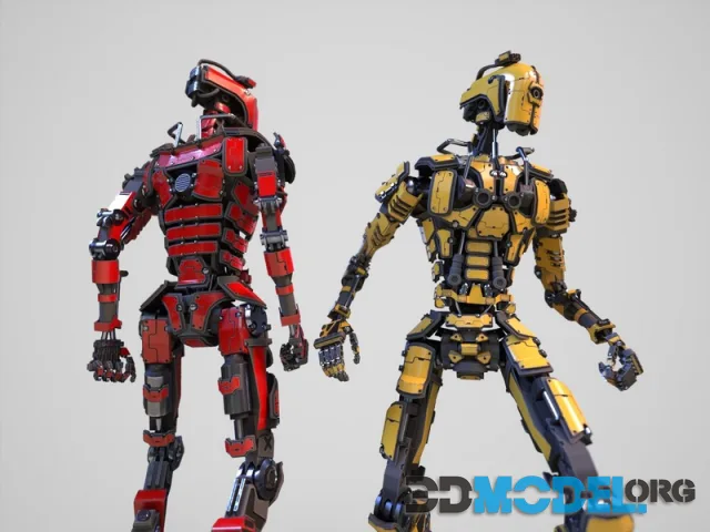 Gamerady robot with 6 color options (PBR)