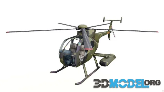 Helicopter MD 500 Low Poly (PBR)