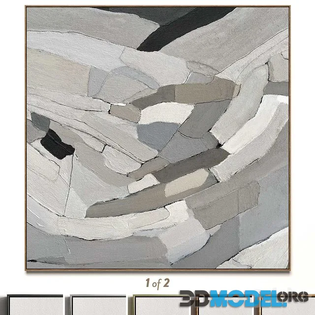 Plaster two square photo frames R-54