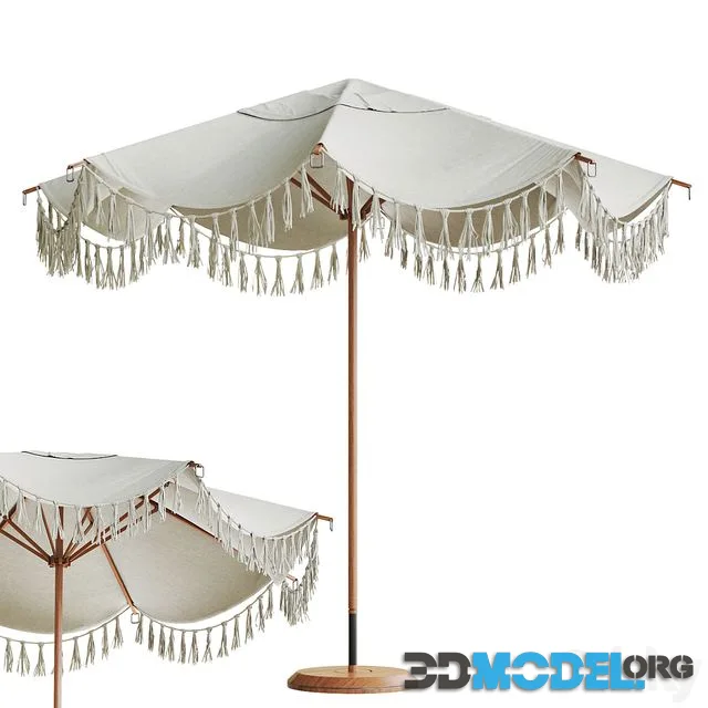 Round Cantilever Outdoor Patio Umbrella Pottery Barn 005