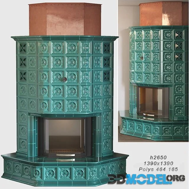 Tiled fireplace