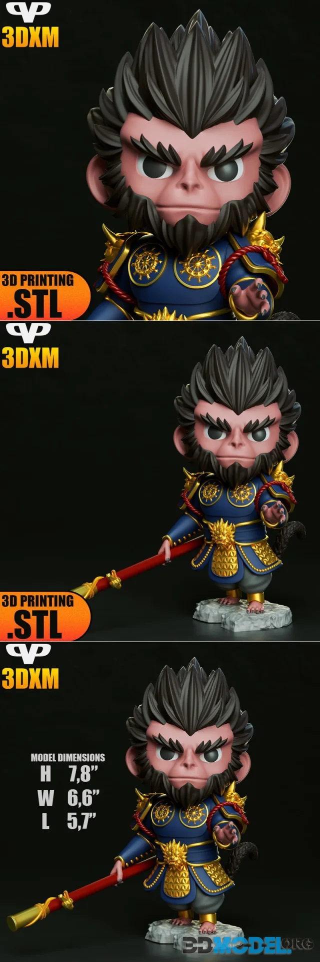 3DXM - lack Myth Wukong Chibi – Printable