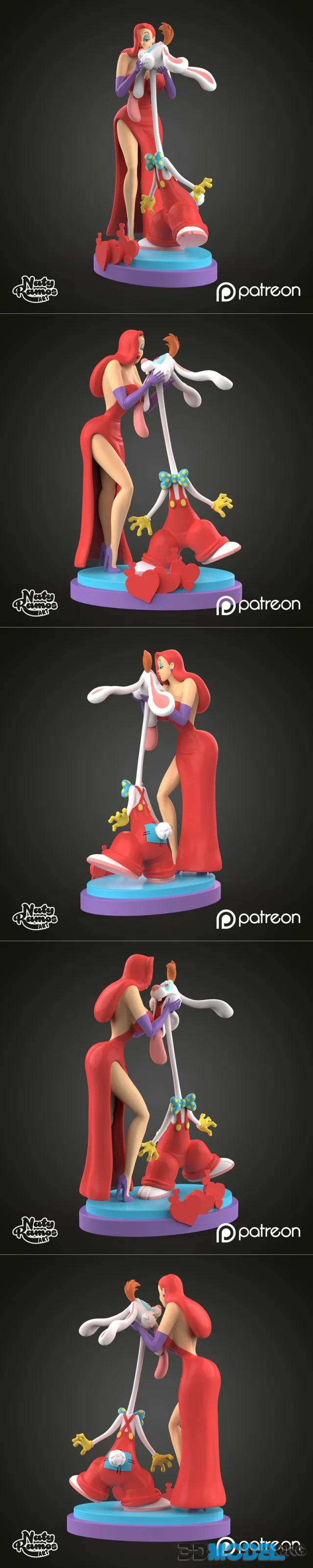 Naty Ramos Art - Jessica and Roger Rabbit – Printable