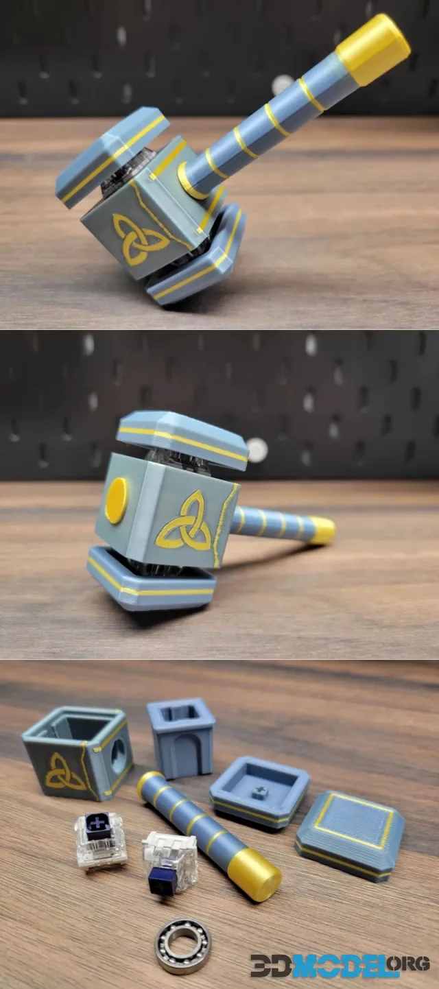 Thor's Hammer Fidget Spinner and Clicker – Printable