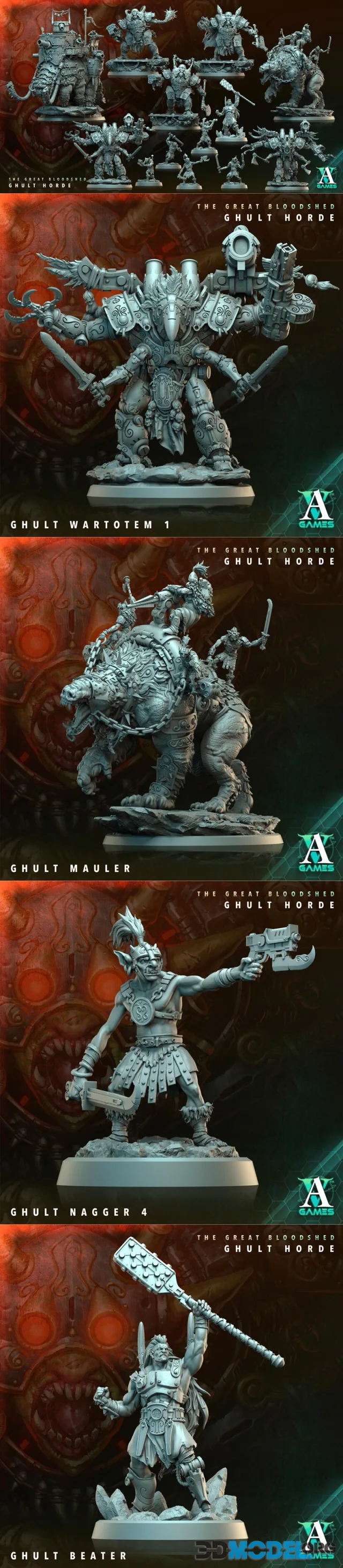 Archvillain Games - SciFi The Great Bloodshed - Ghult Horde – Printable