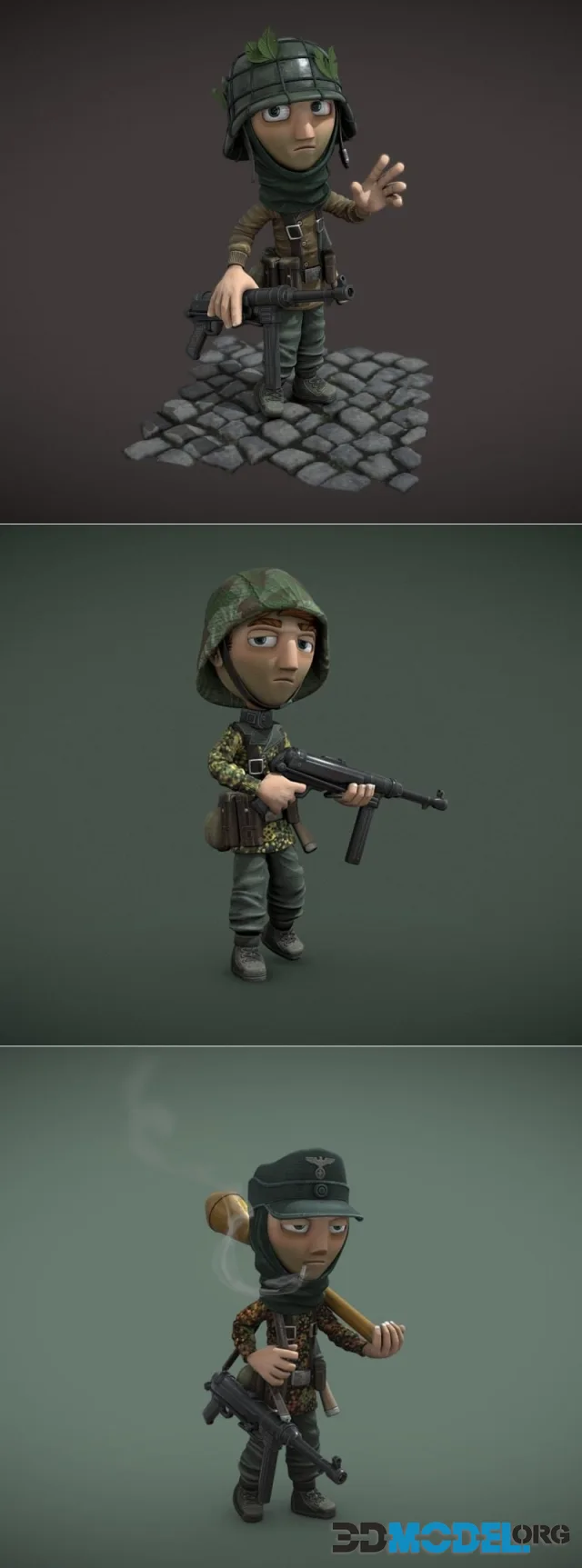Toon-style Panzergrenadier character - Karl - Hans - Thomas – Printable