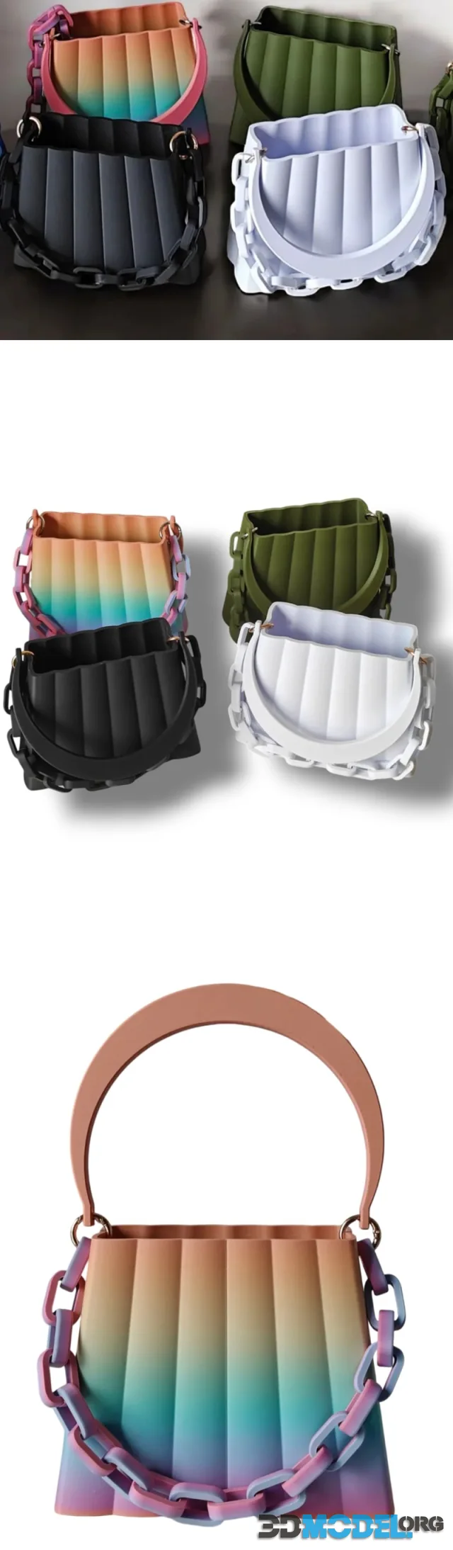 Shell Bag with Handle and Chain – Printable