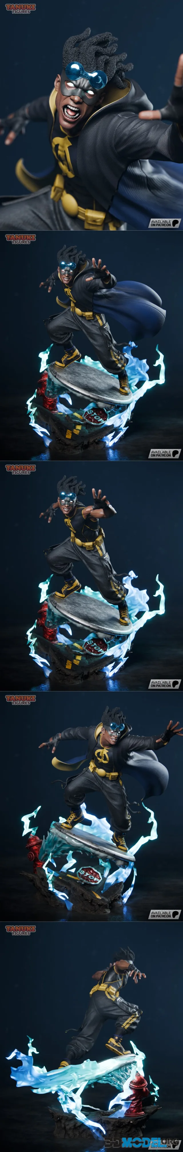 Tanuki Figures - Static Shock Full Sculpture and Bust – Printable