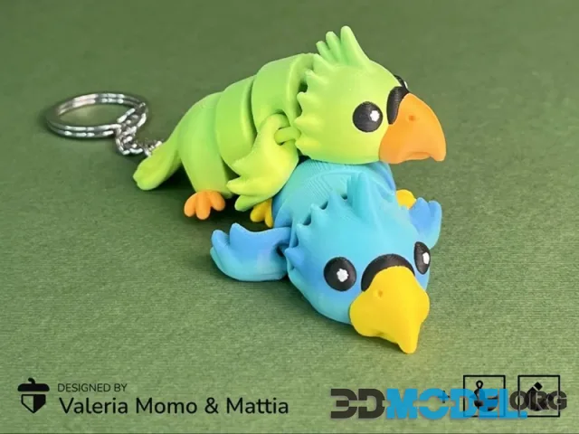 Cute Flexi Pets Parrot (Toy, Keychain & Magnet) – Printable