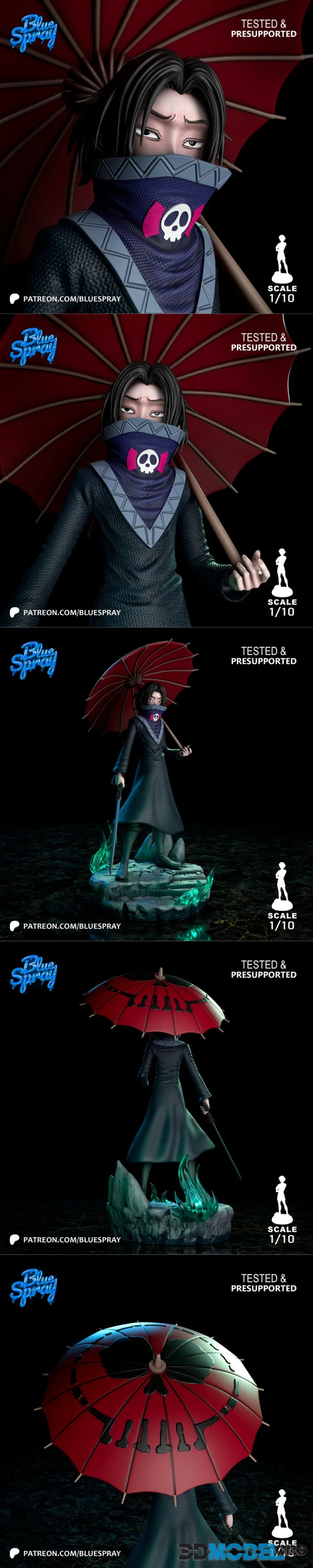 Blue Spray - Feitan Portor Sculpture – Printable