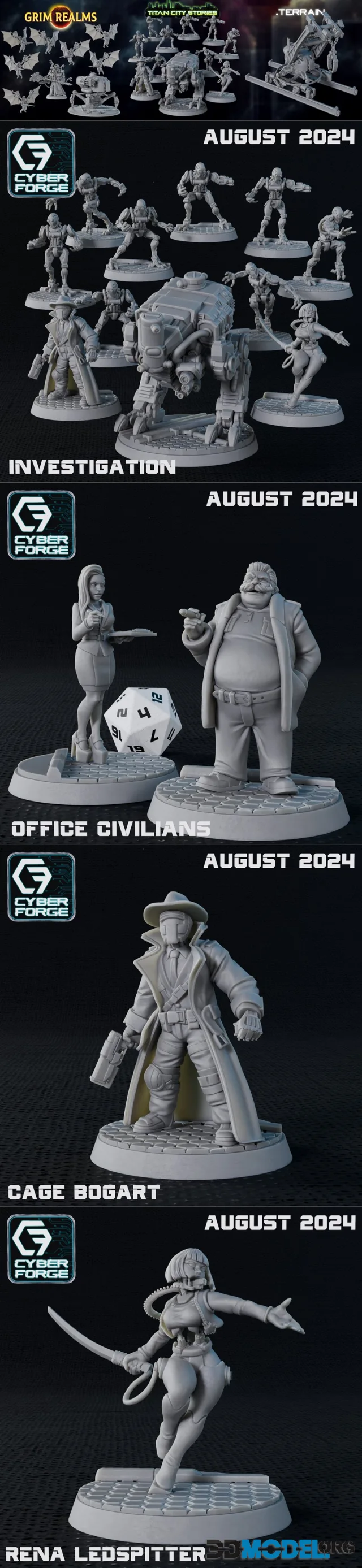 Titan Forge Miniatures - Cyber Forge August 2024 – Printable
