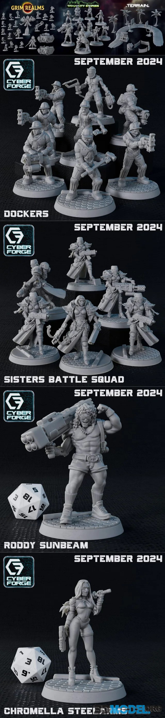 Titan Forge Miniatures - Cyber Forge - Bikini Burnout September 2024 – Printable