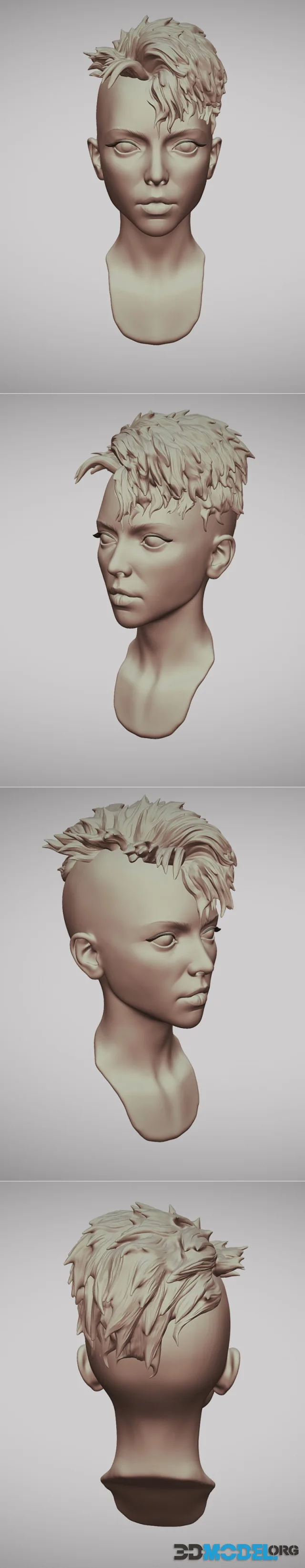 Female Head with Short Hair – Printable