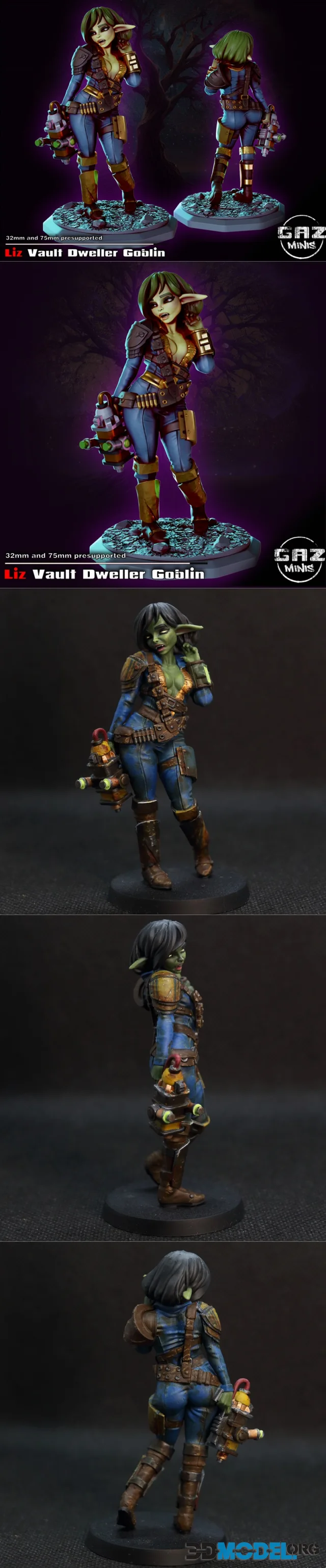Gaz Minis - Vault Dweller Goblin – Printable