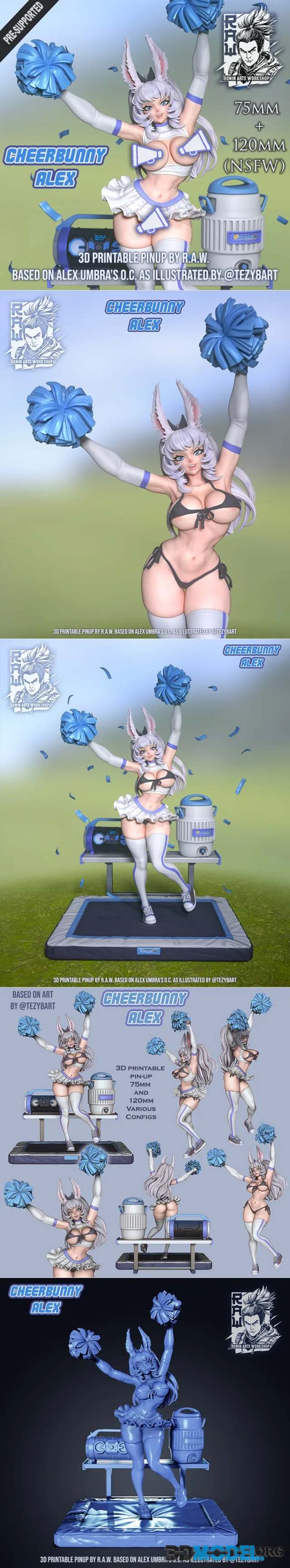 Cheerbunny Alex - Pin-Up – Printable