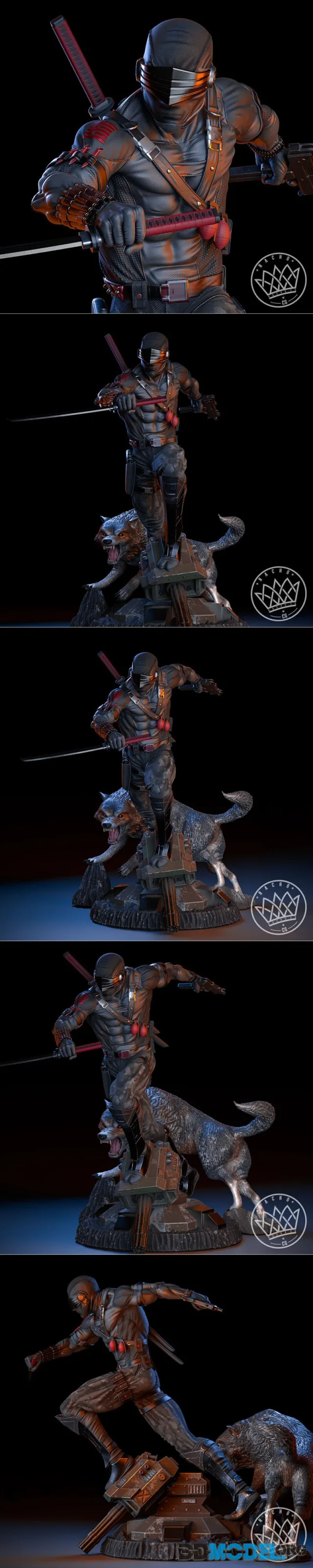 Fan Art - Snake Eyes - Statue - Removable Timber Wolf – Printable
