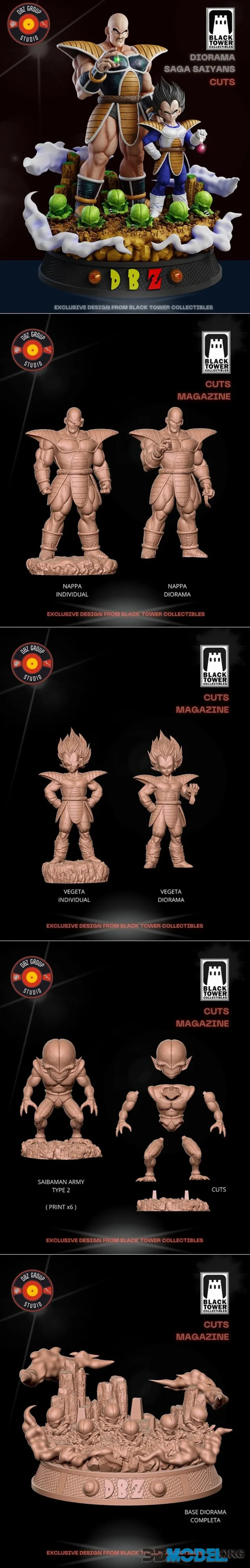 Vegeta e Nappa Chegam a Terra - Black Tower Collectibles – Printable