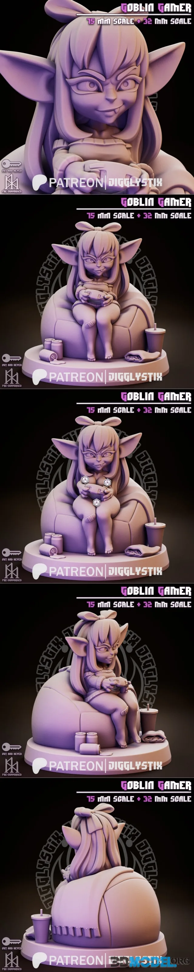 Jigglystix - Goblin Gamer Girl – Printable