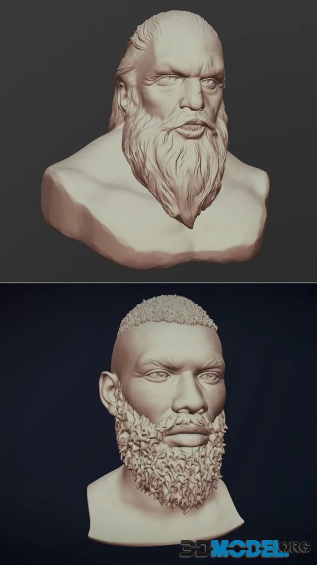 Bearded Man Bust 1-2 – Printable