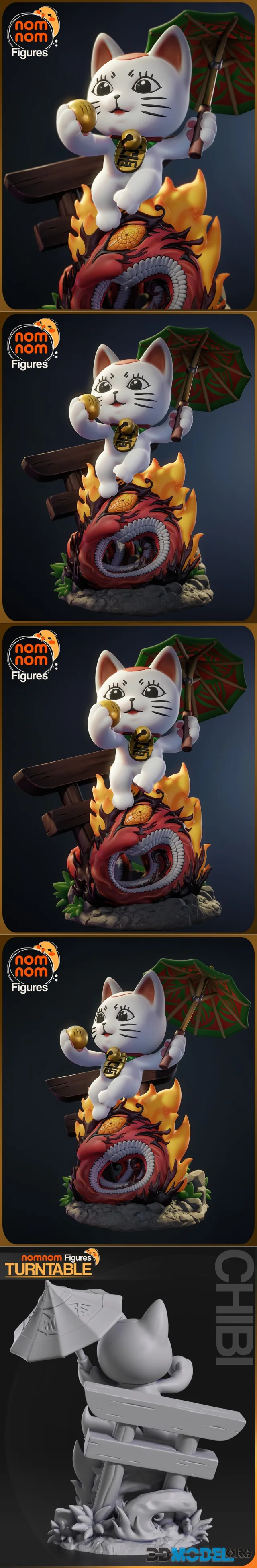 Nomnom Figures - Chibi Turbo Granny Cat - Dandadan – Printable