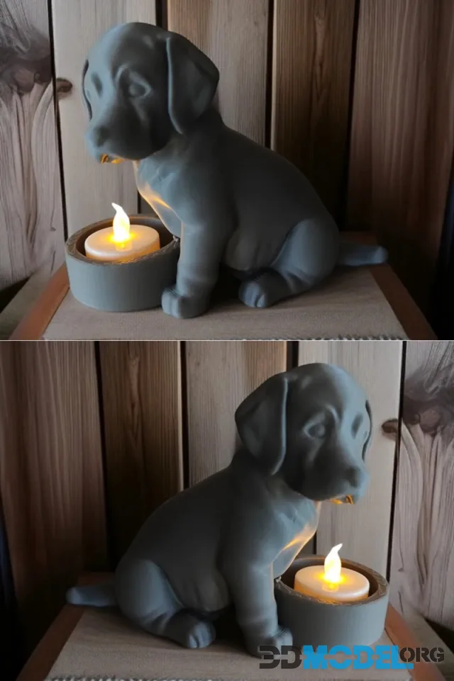 Labrador Retriever with Candle Holder – Printable