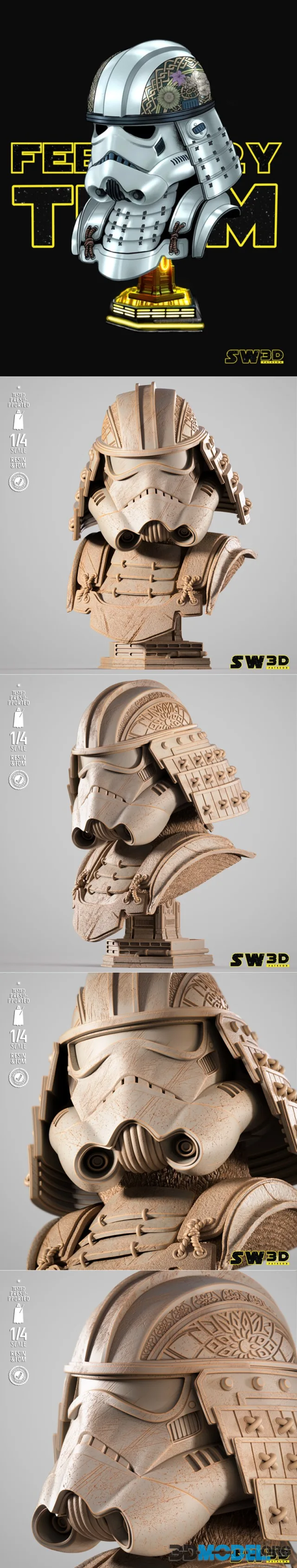 SW3D - Stormtrooper Samurai Portrait Bust – Printable