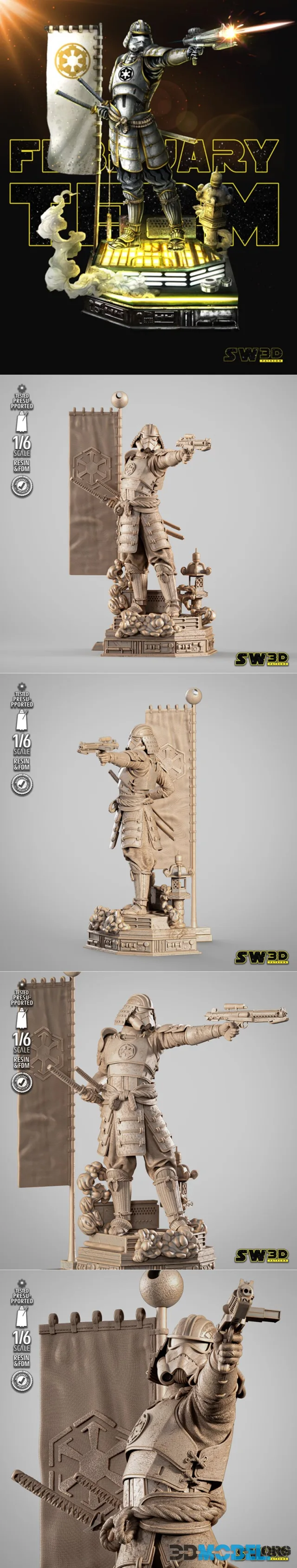SW3D - Stormtrooper Samurai Sculpture – Printable