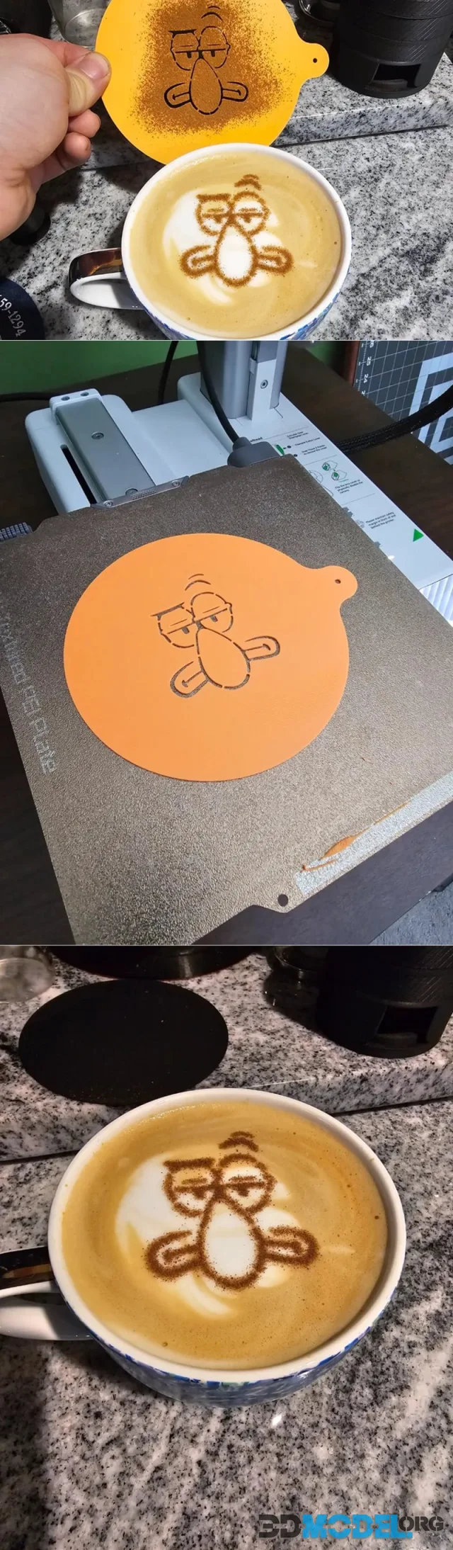 Perfect Squidward Face Latte Art Stencil – Printable