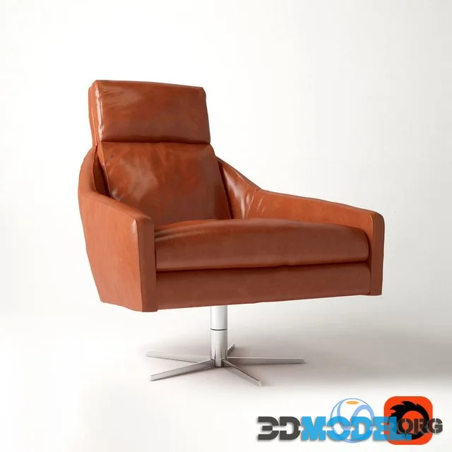 Austin Leather Swivel Armchair