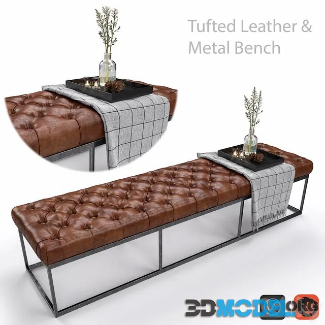 Bench metal leather