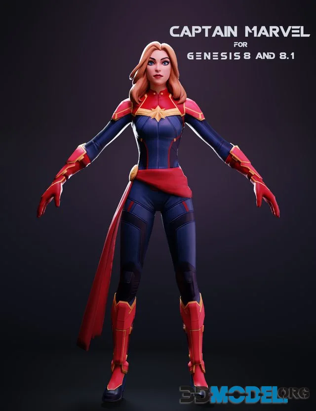 Captain Marvel For Genesis 8 and 8.1 Female by CP DAZ