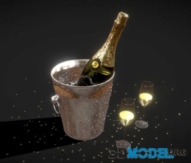 Champagne With Glasses (PBR)