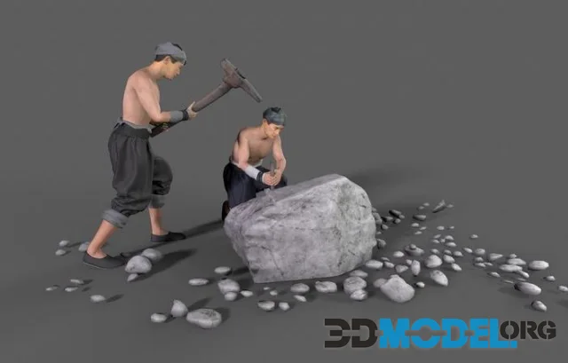Construction worker Low-poly (PBR)