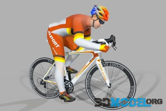 Humano Biking Man Low-poly (PBR)