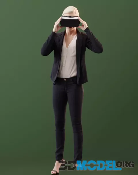 Ina girl with a VR headset