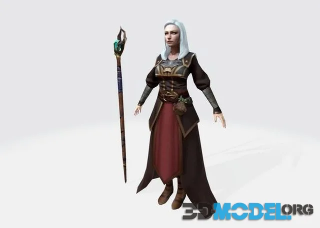 Low-Poly Wizard Character (PBR)