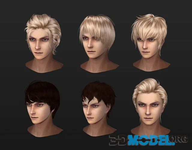 Men man hair boy hair hair style 02 (PBR)