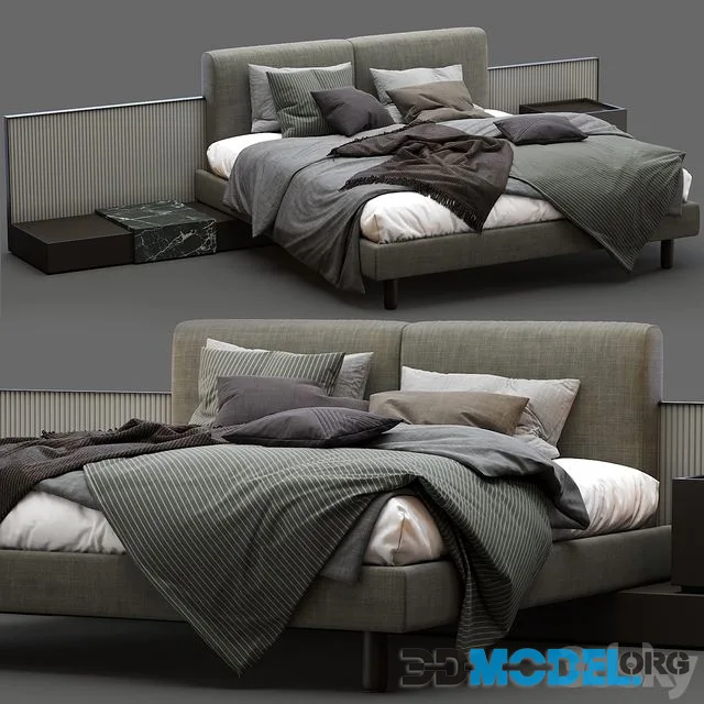 Meridiani Bed CLIFF with bedclothes
