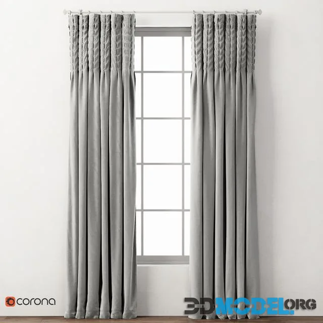 RH BOX-TUFTED VELVET DRAPERY PANEL 1