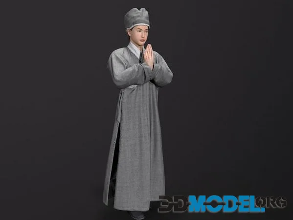 Shaolin monk Low-poly (PBR)