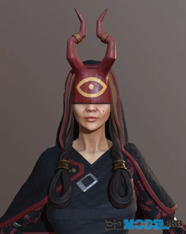 Shinobi character Low-poly (PBR)