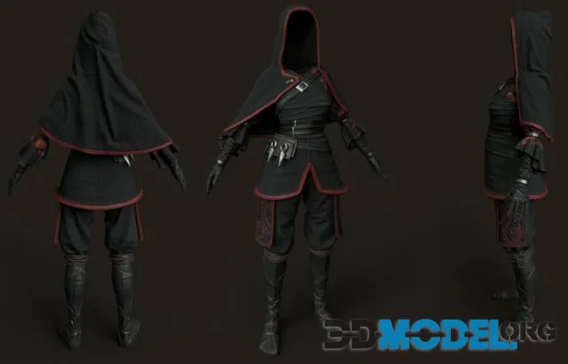 Shinobi wear Low-poly (PBR)
