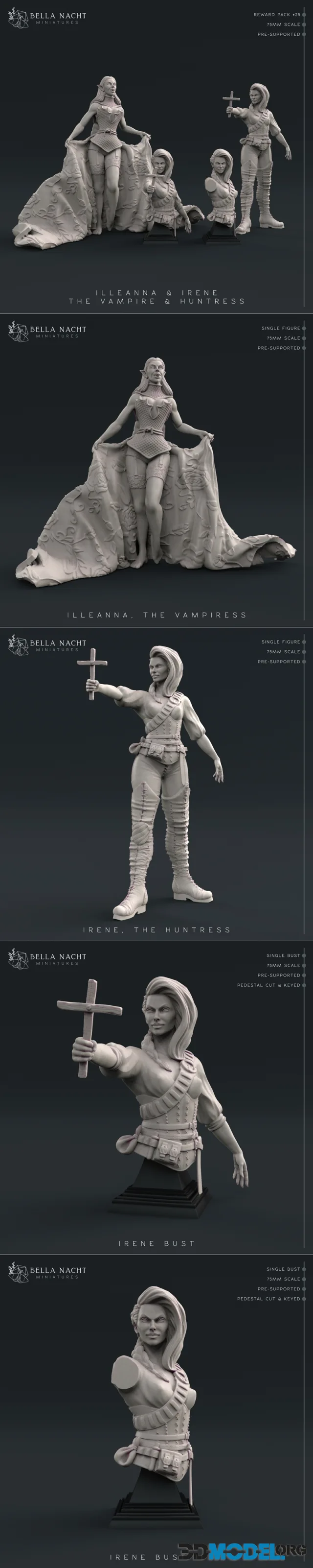 Bella Nacht Miniatures - Vampire and Huntress – Printable
