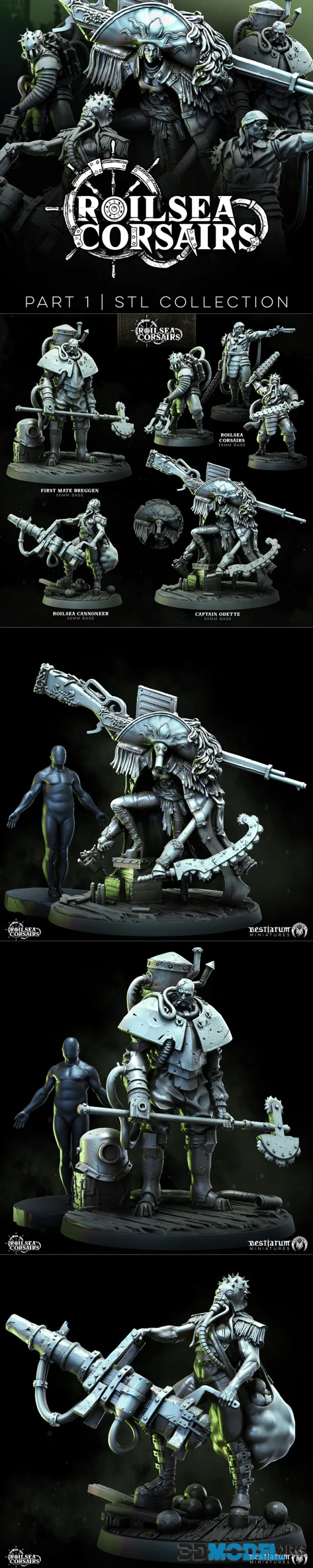 Bestiarum Miniatures - Roilsea Corsairs Part 1 – Printable