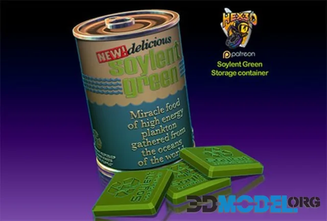 Hex3D - Soylent Green Storage Can – Printable