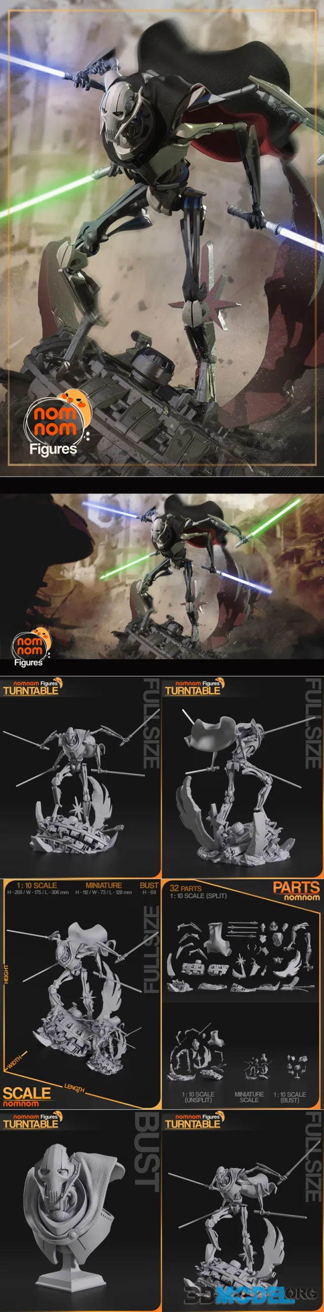 Nomnom Figures - General Grievous from Star Wars – Printable