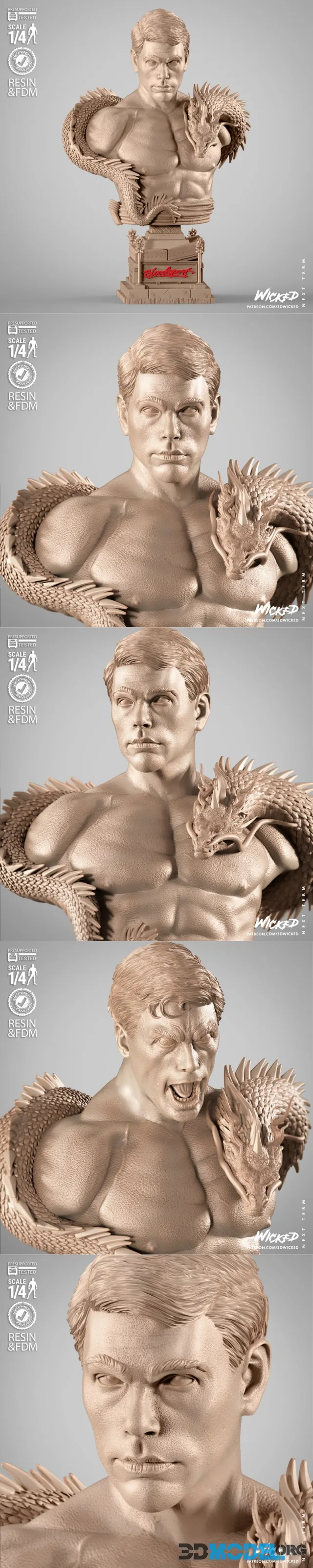 WICKED - Frank Dux Portrait Bust – Printable